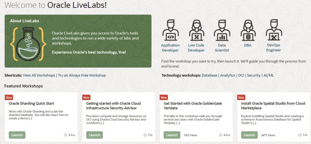 Oracle LiveLabs